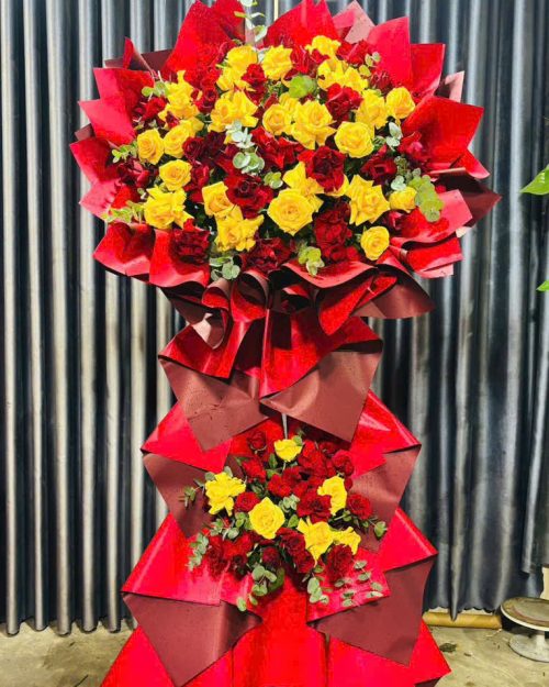 Kệ hoa chúc mừng hồng phát thiết kế đặc biệt mẫu 420