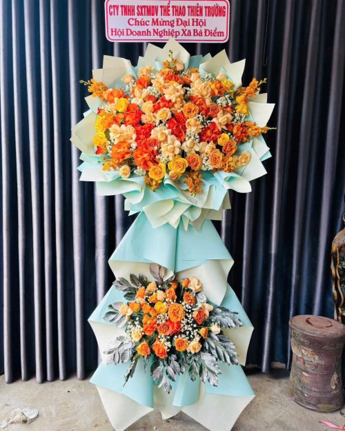 Kệ hoa tươi chúc mừng ngày thành lập mẫu 416