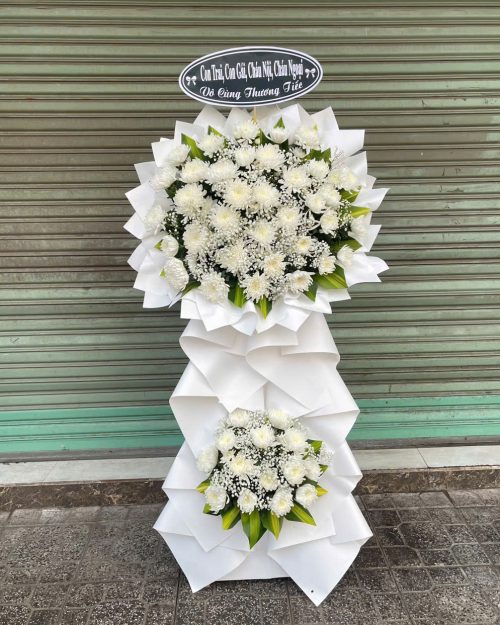 Lẵng hoa chia buồn đám tang trang trọng mẫu 308