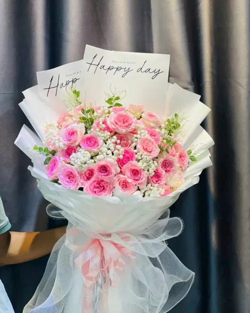 Bó hoa hồng đỏ hình trái tim mẫu độc đáo 515