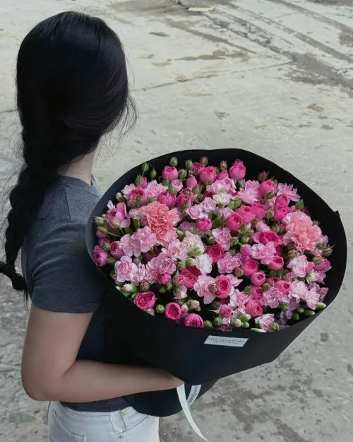 Bó hoa tươi hướng dương phối hồng bọc giấy kiếng mẫu 512