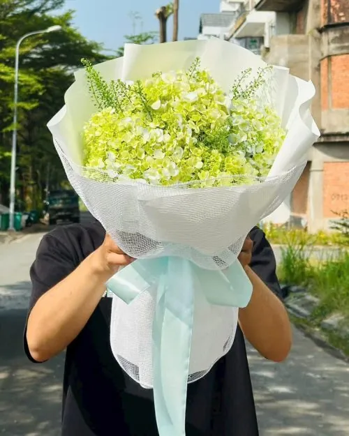Bó hoa tươi hướng dương phối cát tường thanh lịch mẫu 188