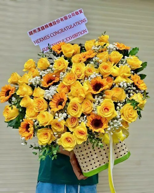 Lẵng hoa chúc mừng tân gia vạn sự như ý mẫu 130