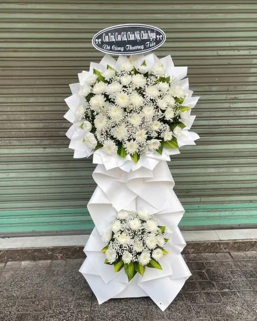 Lẵng hoa chia buồn đám tang trang trọng mẫu 308